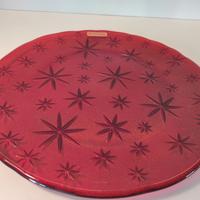 Piatto da portata in cristallo rosso Nachtmann