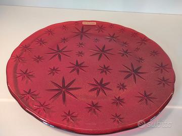 Piatto da portata in cristallo rosso Nachtmann