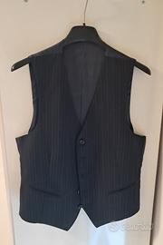 Gilet da uomo in gessato nero