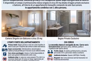 singola con bagno privato, zona metro Casazza