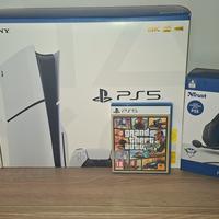Ps5 Slim Disco+Gta 5 Ps5+2°pad +Cuffie LOTTO