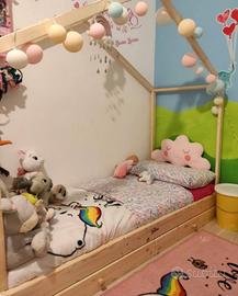 Lettino Montessori per bambini fatto a mano