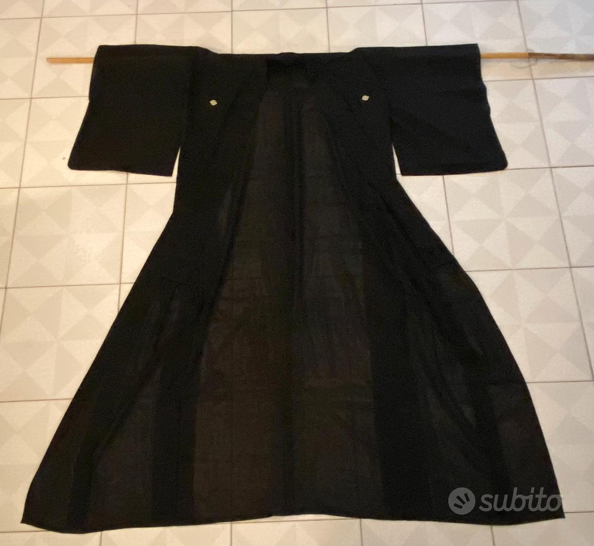 KIMONO NERO vintage tessuto leggerm. trasparente Abbigliamento e Accessori In vendita a Milano