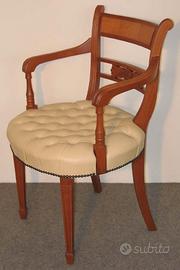 4 poltroncine in pelle lavorata a capitonné