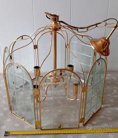 Lampadario Hollywood regency vintage vetrato