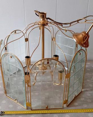 Lampadario Hollywood regency vintage vetrato