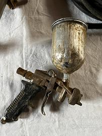 Pistola verniciatura + manometro compressore aria