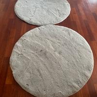 2 Tappeti pelo lungo - grigio Ø90CM