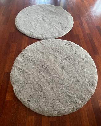 2 Tappeti pelo lungo - grigio Ø90CM
