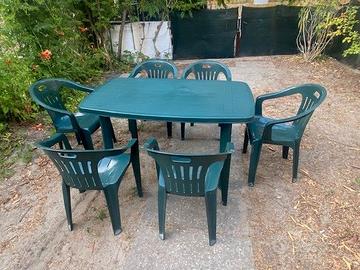 Set Tavolo e Sedie da Esterno In plastica 6 Posti