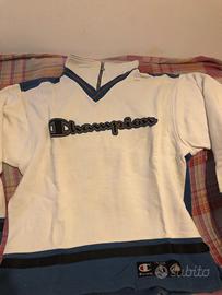 Felpa Champion bianca blu e nera