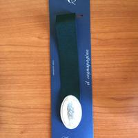 Segnapagina in tessuto e applicazione in arg. 925