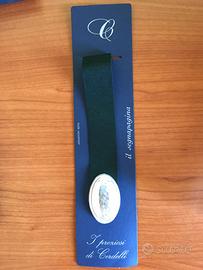 Segnapagina in tessuto e applicazione in arg. 925