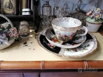 Set 2  tazze e piatti dolce Meissen originali XIX 