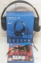 SU MESSINA CUFFIA PS4+MICROFONO + GIOCO RED DEAD