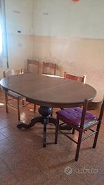 Tavolo rotondo in apertura ovale ciliegio