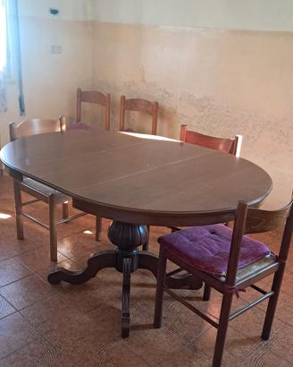 Tavolo rotondo in apertura ovale ciliegio