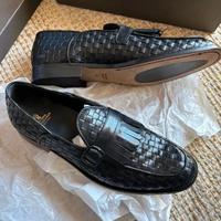 Mocassini in pelle neri Sartoria Panorama