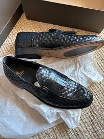 Mocassini in pelle neri Sartoria Panorama