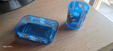 set bicchiere piattino portasapone Winnie-the-Pooh