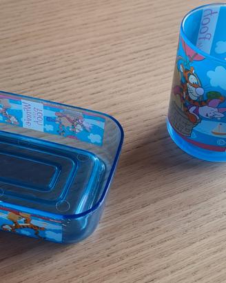 set bicchiere piattino portasapone Winnie-the-Pooh