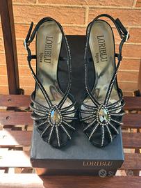 Sandali Gioiello LORIBLU BIJOUX Swarovski neri
