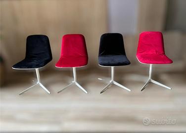 Flow Chair 4 Sedie Su Stelo MDF Italia Anni 90