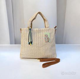 Borsa intrecciata donna con tracolla – 3 colori 