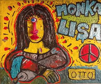 La Monkalisa 50x60  firmata  OttO pezzo unico 