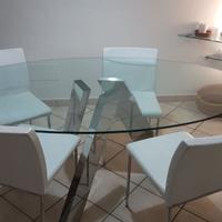 Tavolo Ovale  in cristallo Former FIX   180 x 110