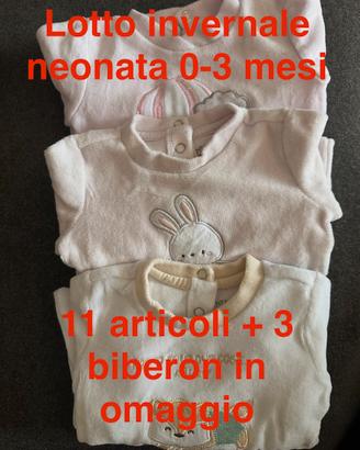 Lotto invernale neonata 0-3 mesi