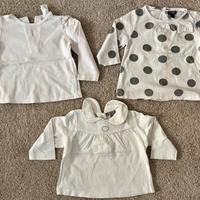 3 Maglie neonata manica lunga 6-9 mesi