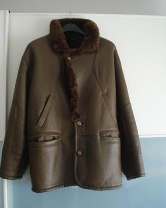 giacca 3/4 in pelle e shearling anni 90