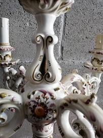lampadario vintage in ceramica