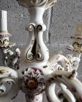 lampadario vintage in ceramica