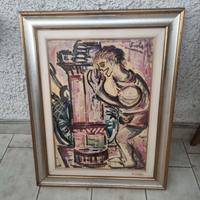 G.Viola "Ragazza alla fontana " 50x70. Olio su tel