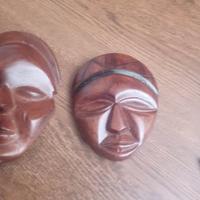 COPPIA DI MASCHERE SCULTURE TRIBALI IN LEGNO