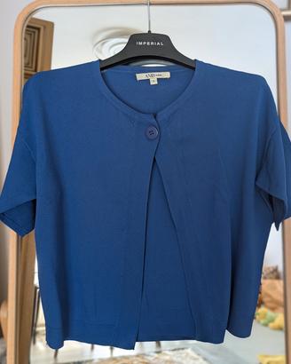 cardigan corto con unico bottone 