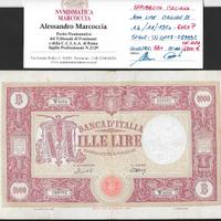 Banconota 1000 lire del 1950 firma Menichella
