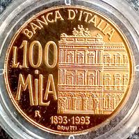 100.000 e 50.000 lire oro italiane banca d'Italia