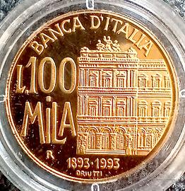 100.000 e 50.000 lire oro italiane banca d'Italia