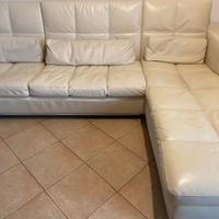 Divano Cierre in vera pelle colore panna