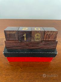 Calendario perpetuo scrivania legno vintage ‘70