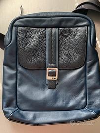 NAVA borsa tracolla uomo in pelle totale blu/nero
