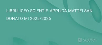 libri LIBRI LICEO SCIENT. APPLICATE MATTEI SAN DON