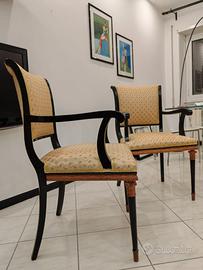 Sedie vintage con braccioli