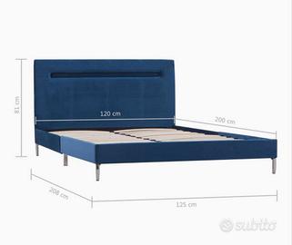 Struttura letto 1 piazza e mezza con doghe.