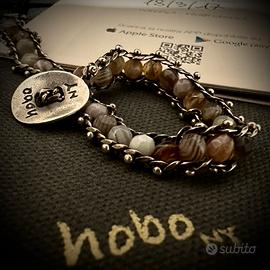 HOBO NY - bracciale in pietre e argento brunito