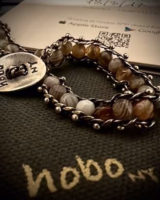 HOBO NY - bracciale in pietre e argento brunito