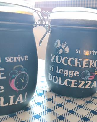barattoli zucchero e caffè 